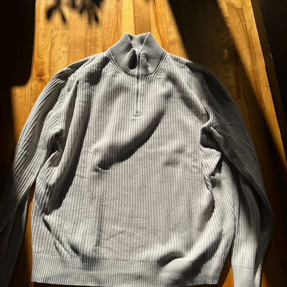 Massimo Dutti Beige Ribbed Sweater